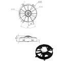 Вентилятор 12" 12V 160W (всас) (D305 280мм) LNF-254x фото 2