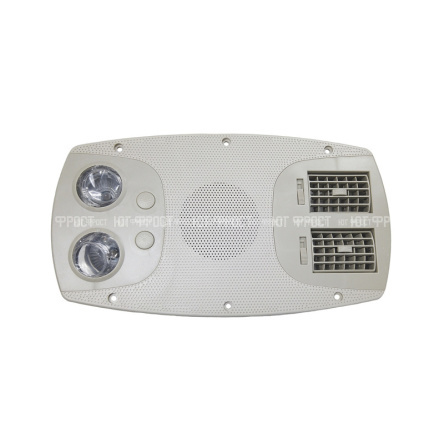 Плафон декоративный (2 дефлектора, с подсветкой 24V, серый, прямоугольный)