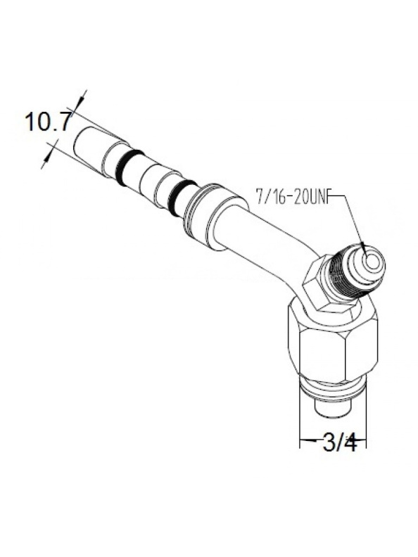 Фитинг #8-90Z CARRIER 40-60286-22 OR4-90-10.7R гайка 3/4″ IDN 10.7mm O-Ring
