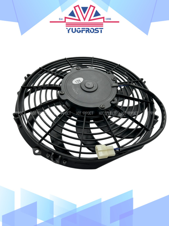 Вентилятор 12" 12V 120W (Pull/всас) изогнутые лопасти
