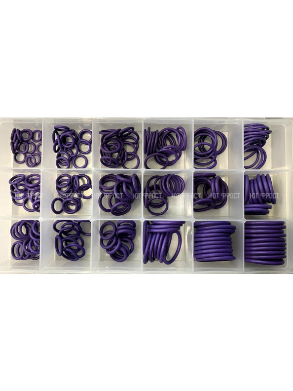 Набор уплотнительных колец (18 видов, 200 шт) (фиолетовые)