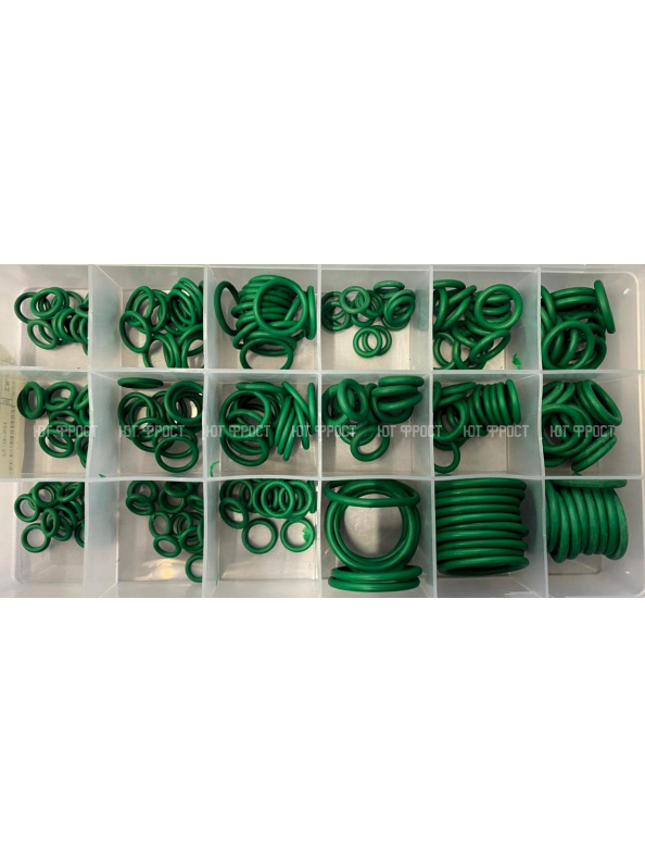 Набор уплотнительных колец (18 видов, 255 шт) (зеленые)