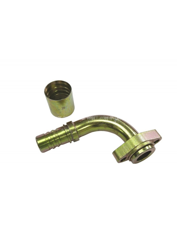 Фитинг под пресс, на шланг 28,5 мм 90°, гильза 47 мм, Флянец 26 мм - 42 мм