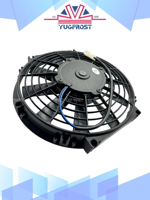 Вентилятор 10" 12V 120W (Push/толк.) прямые лопасти (шпонка)