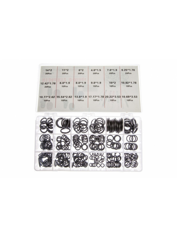 Набор уплотнительных колец 4004 (18 видов, 265шт) черные