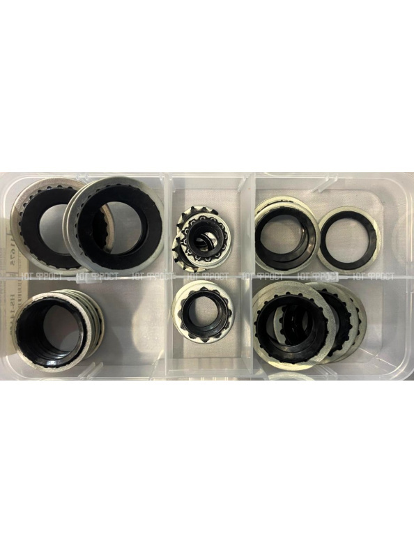 Набор металлорезиновых колец 6 видов, 30 шт