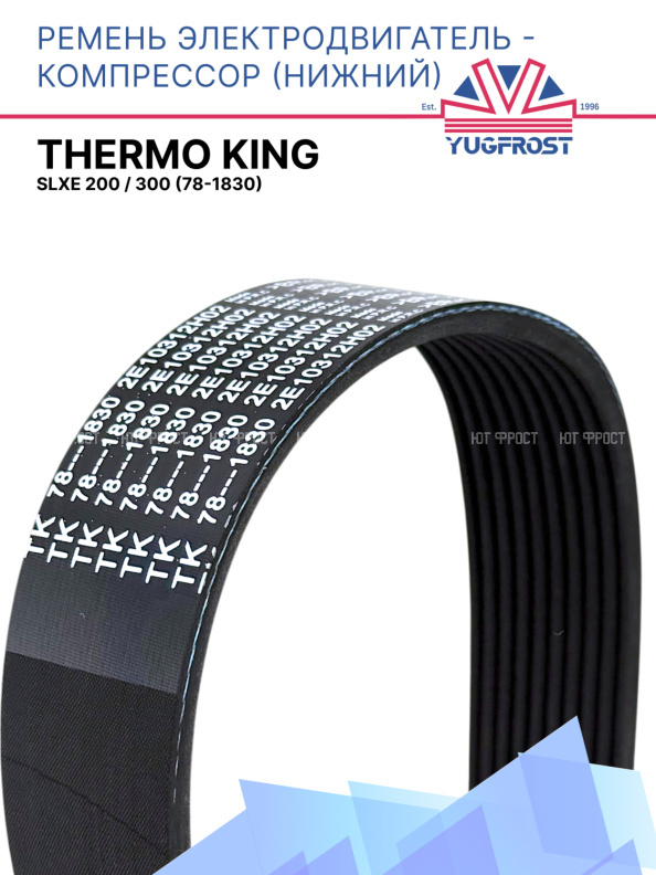 Ремень электродвигатель - компрессор (нижний) Thermo King SLXe 200 / 300