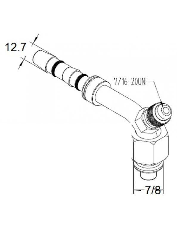 Фитинг #10-90Z CARRIER OR5-90-12.7R гайка 7/8″ IDN 12.7мм (5/8″) O-Ring