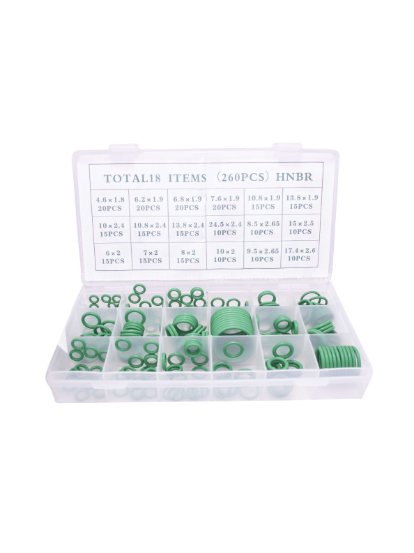 Набор уплотнительных колец ACC-180 (18 видов, 260шт) зеленые