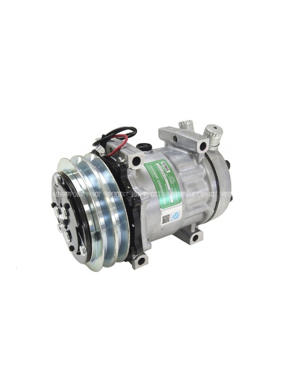 Компрессор кондиционера YF-7H15 A2 12V (выходы вертикальные, сквозное крепление)