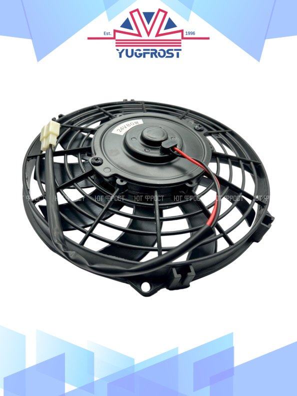 Вентилятор 9" 24V 80W (Pull/всас.) изогнутые лопасти. Pokka