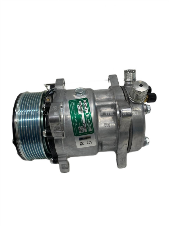 Компрессор кондиционера SANDEN SD 5S14 PV8 12V (Выходы вертикальные)