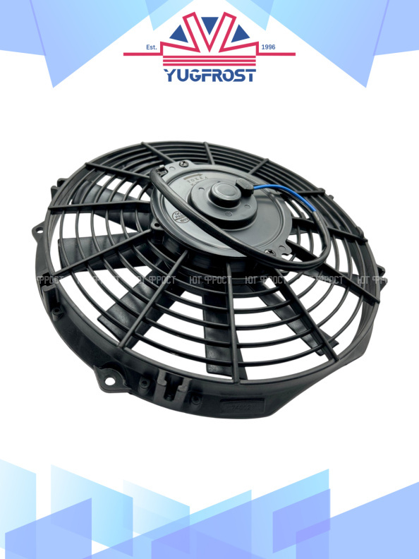 Вентилятор 10" 12V 80W (Push/толк.) прямые лопасти. Pokka