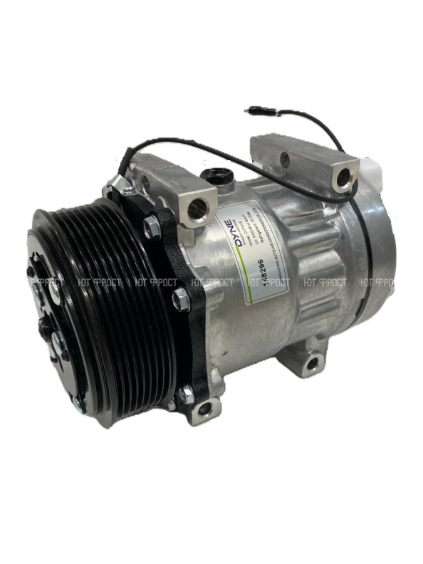 Компрессор кондиционера Dyne 7H15 PV8 12V (выходы горизонтальные, сквозное крепление)