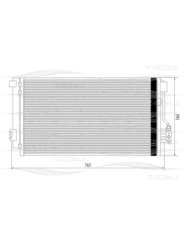 Радиатор кондиционера с ресивером для Mercedes Benz Vito / Mercedes Benz Viano (03-)