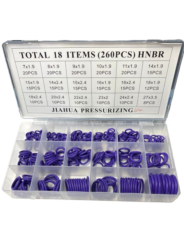 Набор уплотнительных колец 1049 (18 видов, 260шт) фиолетовые