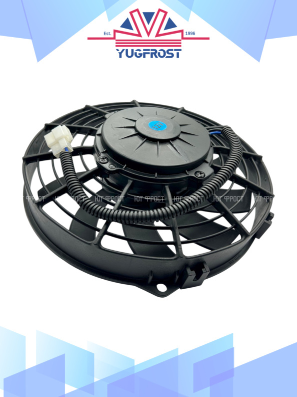 Вентилятор 9" 12V 160W (всас), изогнутые лопасти