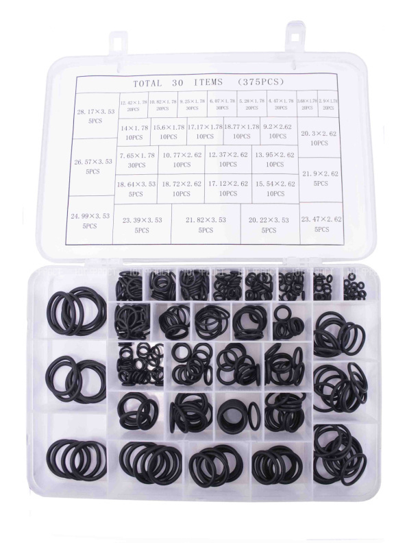 Набор уплотнительных колец 10403 (30 видов, 375шт)
