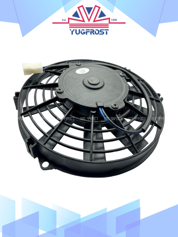 Вентилятор 9" 12V 120W (Push/толк.) прямые лопасти (шпонка)