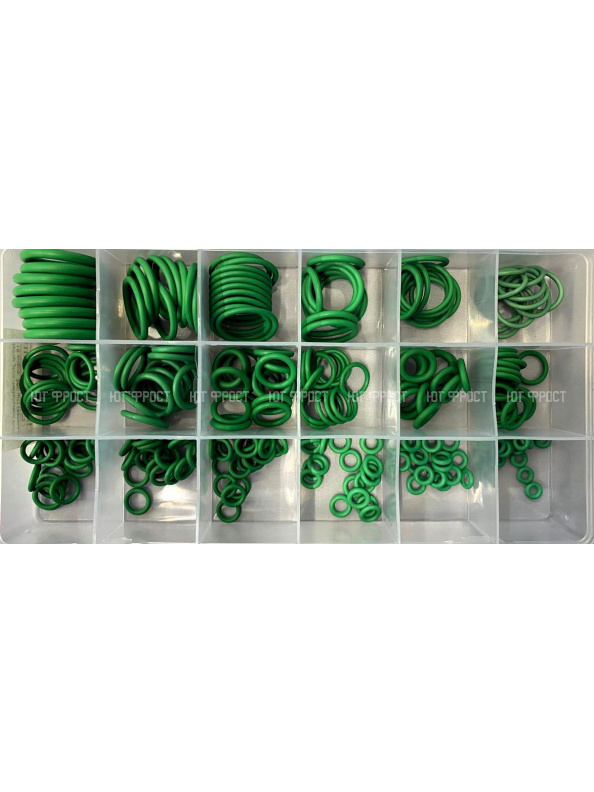 Набор уплотнительных колец (18 видов, 260 шт) (зеленые)