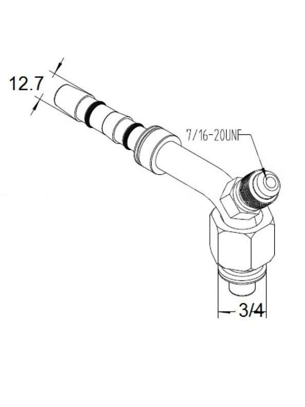 Фитинг #10-90Z CARRIER OR4-90-12.7R гайка 3/4″ IDN 12.7мм (5/8″) O-Ring