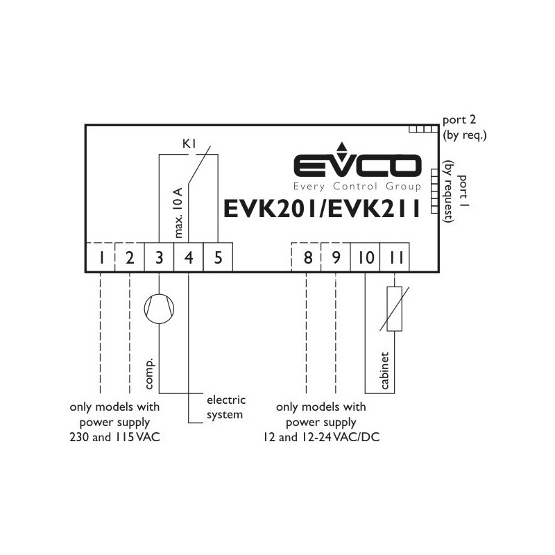 Evco схема подключения